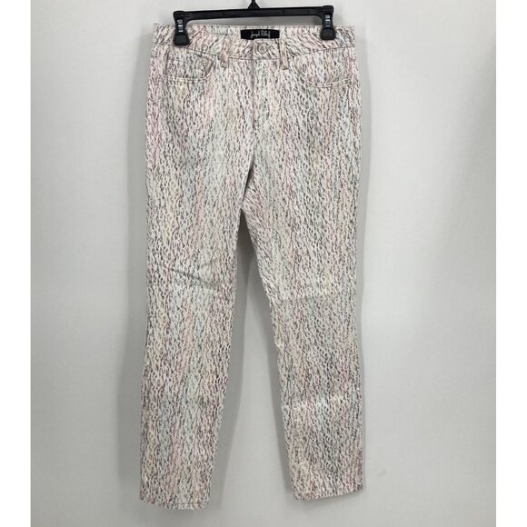 Joseph Ribkoff Denim - Joseph Ribkoff Jeans White Rainbow Splatter Spring 2022 Slim Leg Womens US 8
